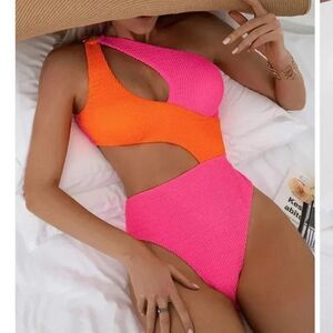 (33)  NWOT Briana's One Piece High Cut Swimsuit